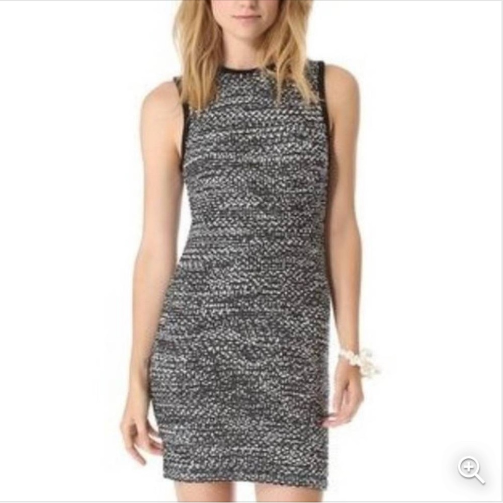 Alice + Olivia Havana Eyelash Tweed Shift Dress Wool